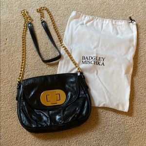 Badgley Mischka Black Leather Bag
